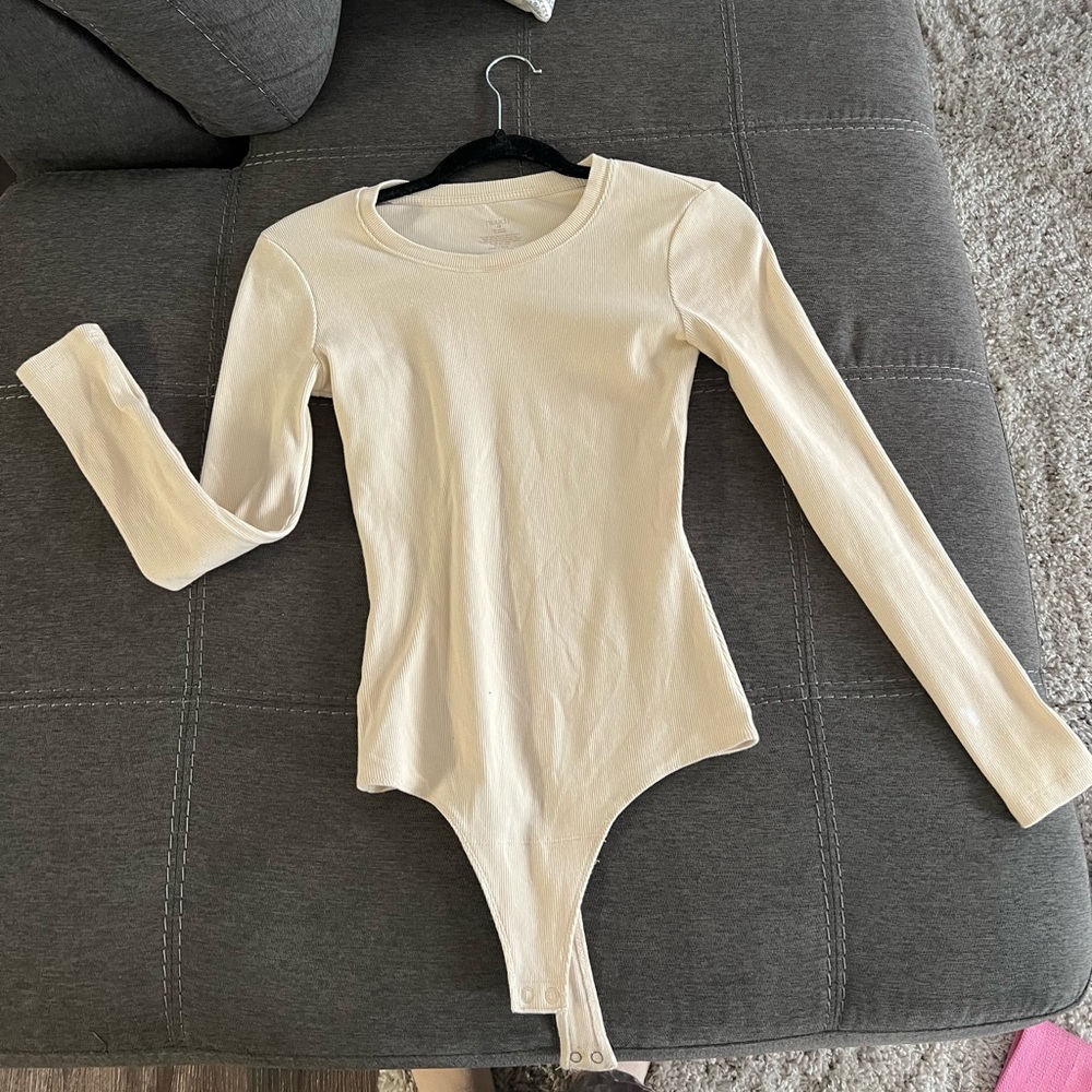 Nuuds Ribbed Long Sleeve Bodysuit.